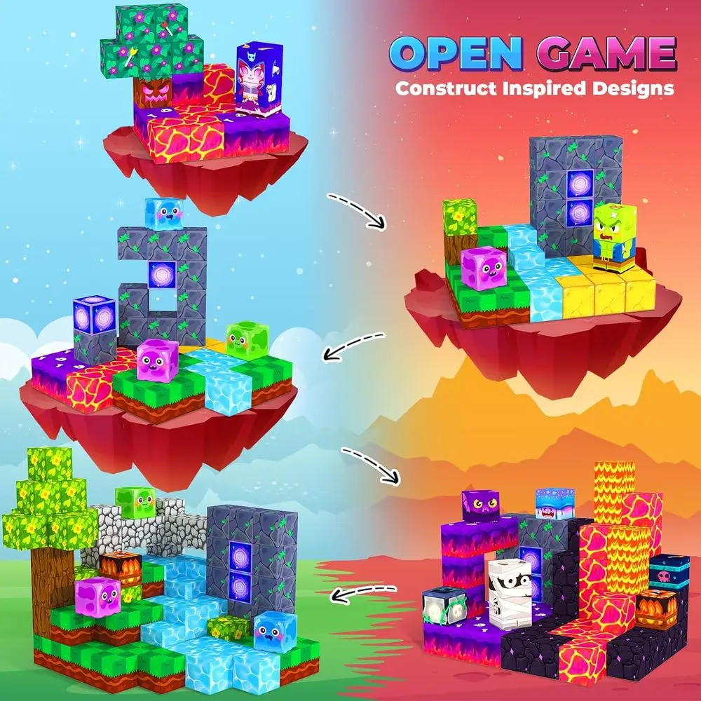 磁気ブロック - 3歳から13歳までの子供向けの感覚モンテッソーリ玩具：誕生日、クリスマス、祝日に最適