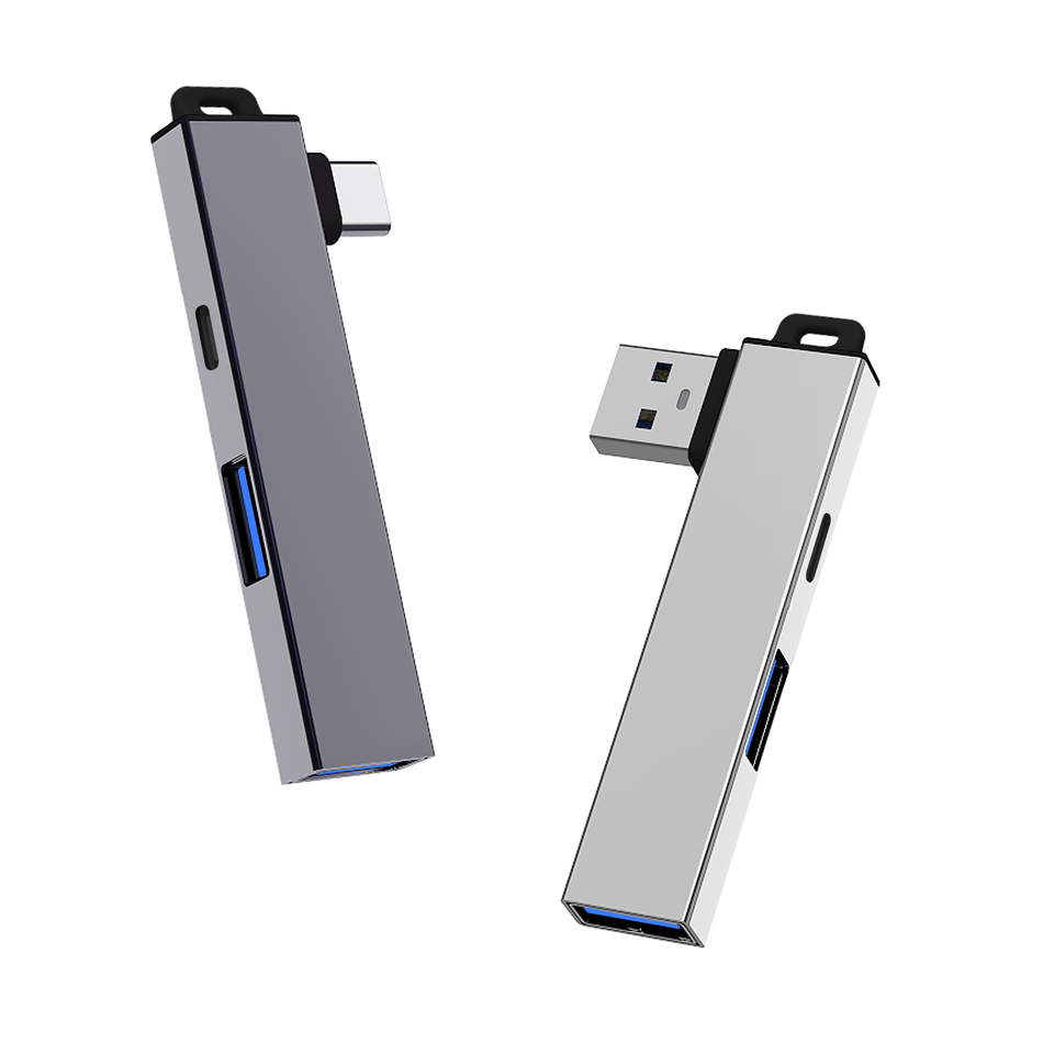  3-in-1 USB 3.0 Hub Dock with Hanging Loop, USB C to Type-C Expander for Laptops and Phones, Wireless Adapter for Expansion, USB 