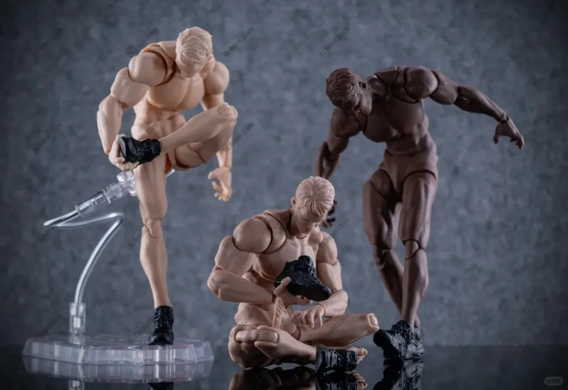[En stock] Jouet à manivelle 1/12 Corps masculin musclé articulé Super flexible 16 cm 6 pouces Figurine d'action masculine complète Jouet cadeau