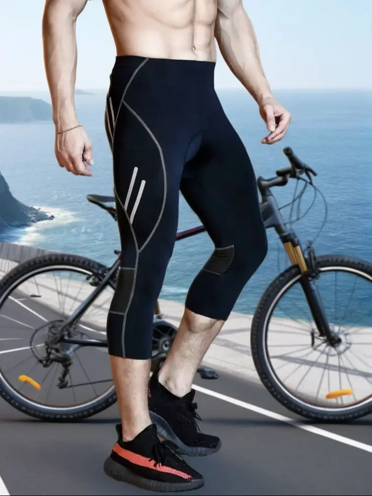 

TRYSIL Men's Cycling Pants Long Breathable Elastic Fast Drying Pants Suitable For Road Cycling Mountain Biking Outdoor Sports