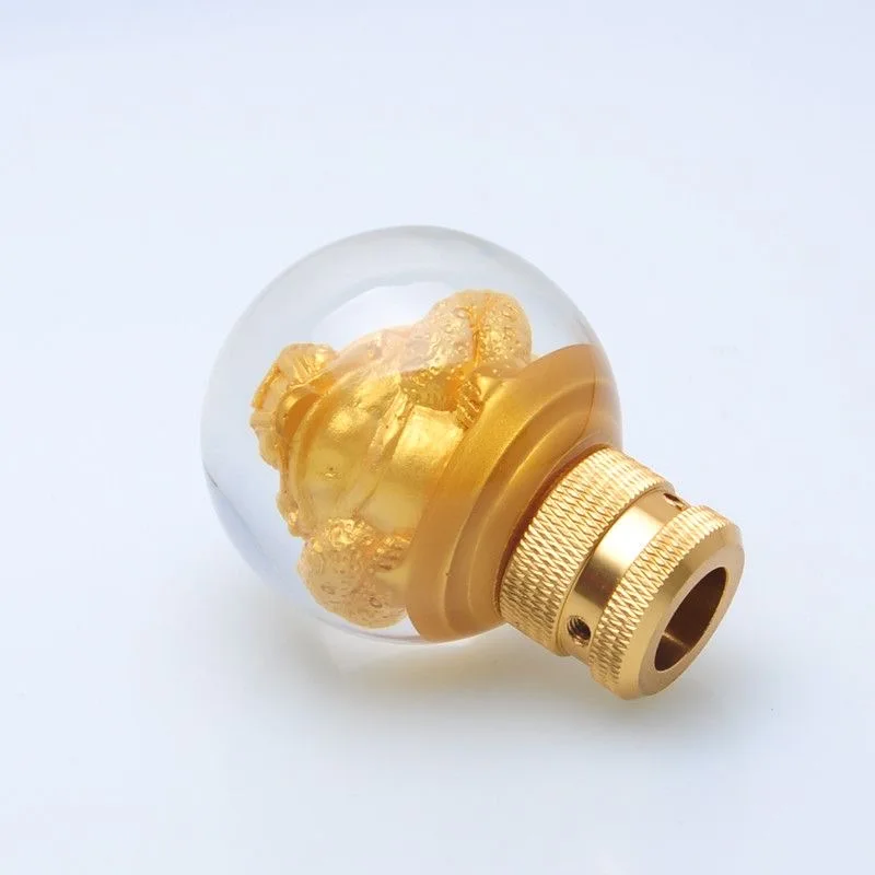 Car Transparent Stitching Multicolor Gear Shift Knob Crystal Bubble Shifter Lever AT MT Black