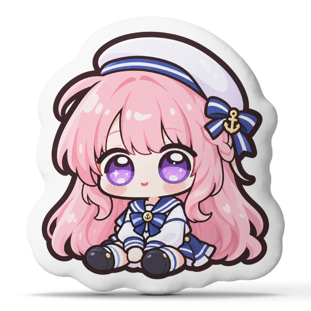 Wuthering Waves Chibi Sailor Girl Shaped Pillow Anime Cushion Stuffed Throw Pillow for Sofa Home Decor Cute Game Fan Gift