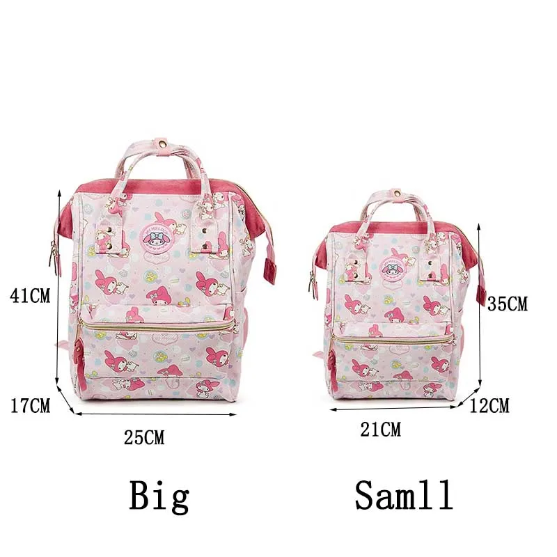 Imagem -02 - Hello Kitty Cartoon Mochilas Mochila Kawaii Alta Capacidade Impermeável Sanrio Bolsa de Lazer Anime my Melody Bags Back to School pu