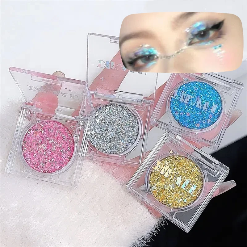 Monochrome Glitter Gel Cream Eyeshadow Face Hair Body Nail Shiny Heart Sequins Festival Halloween Makeup Decoration Cosmetics