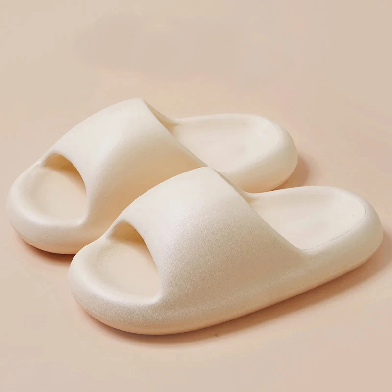 2024 Women Summer Cute EVA Platform Thick Sole Slides Couples Solid Color Comfortable Non-slip Home Slippers