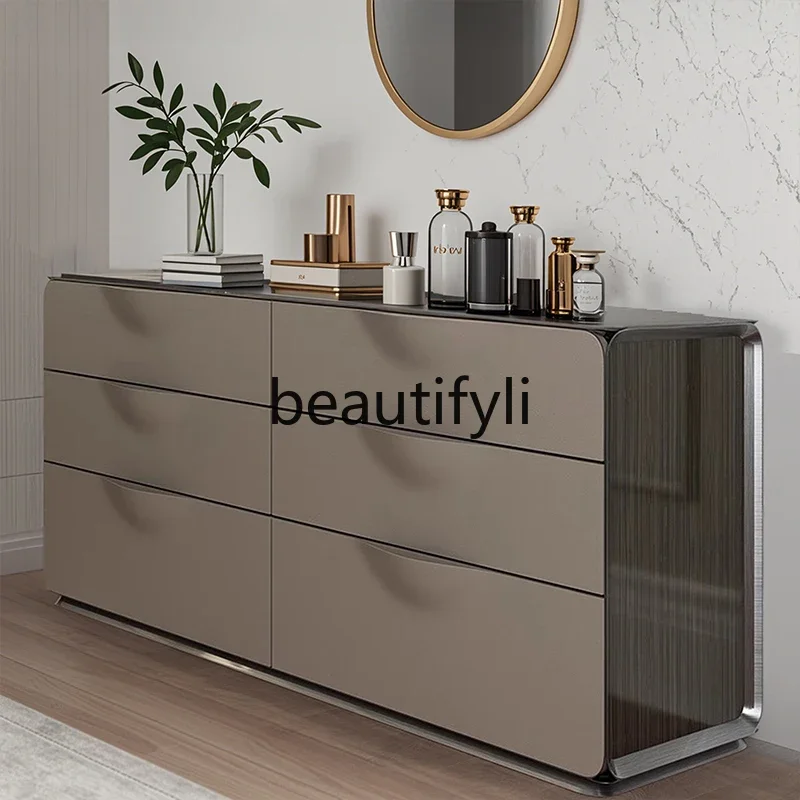 

D25 solid wood six-chest cabinet simple living room locker bedroom TV cabinet light luxury decoration