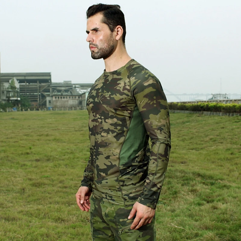 New Multicam T-Shirt Tops Tactical Shirts Summer Military Shirt Men Combat Long Sleeve Quick Dry Army Camping Hiking Clothes