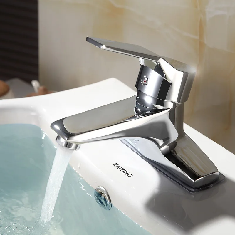 

Sink Faucet All Copper Bathroom Basin Faucet Double Hole Household Bathroom Basin Cold and Hot Water Mixing Valve