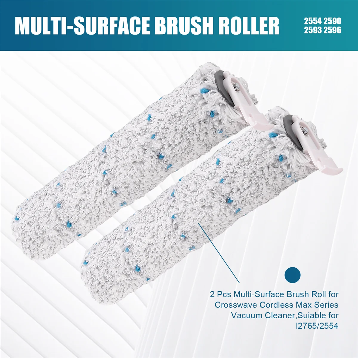 N98R 2 Pcs Multi-Surface Brush Roll for Bissell Crosswave Cordless Max Series Vacuum Cleaner,Suiable for Bissell 2765/2554