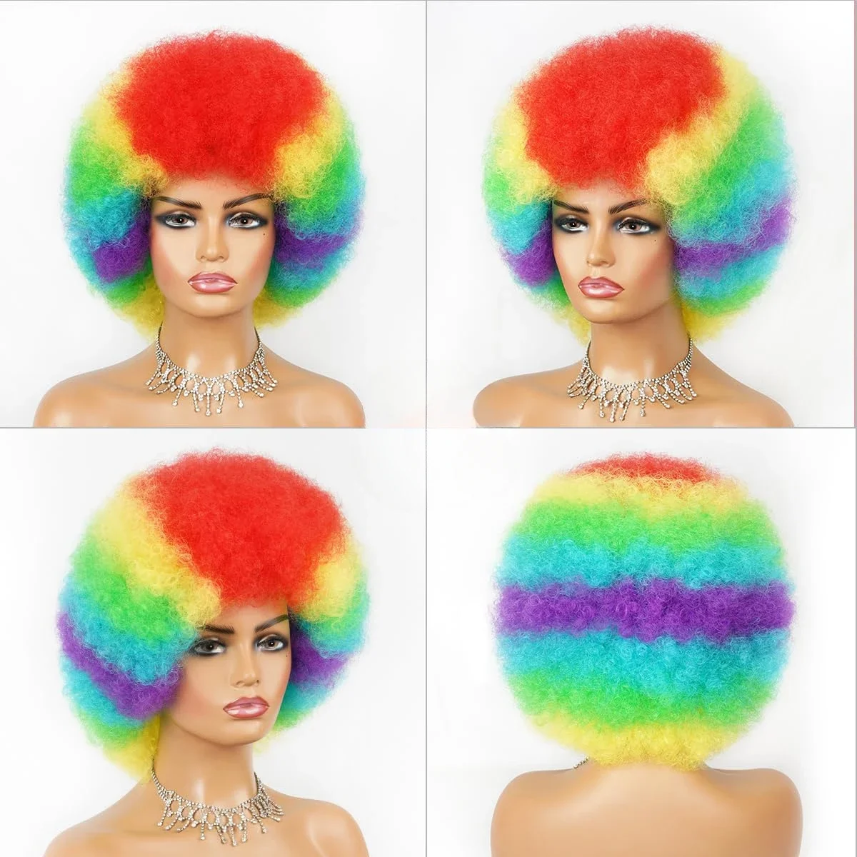 الاصطناعية قصيرة شعر مستعار مجعد الأفرو مع الانفجارات الأفريقية غلويليس رقيق أسود أومبير براون مجعد المرأة الباروكات الاستخدام اليومي 12 بوصة