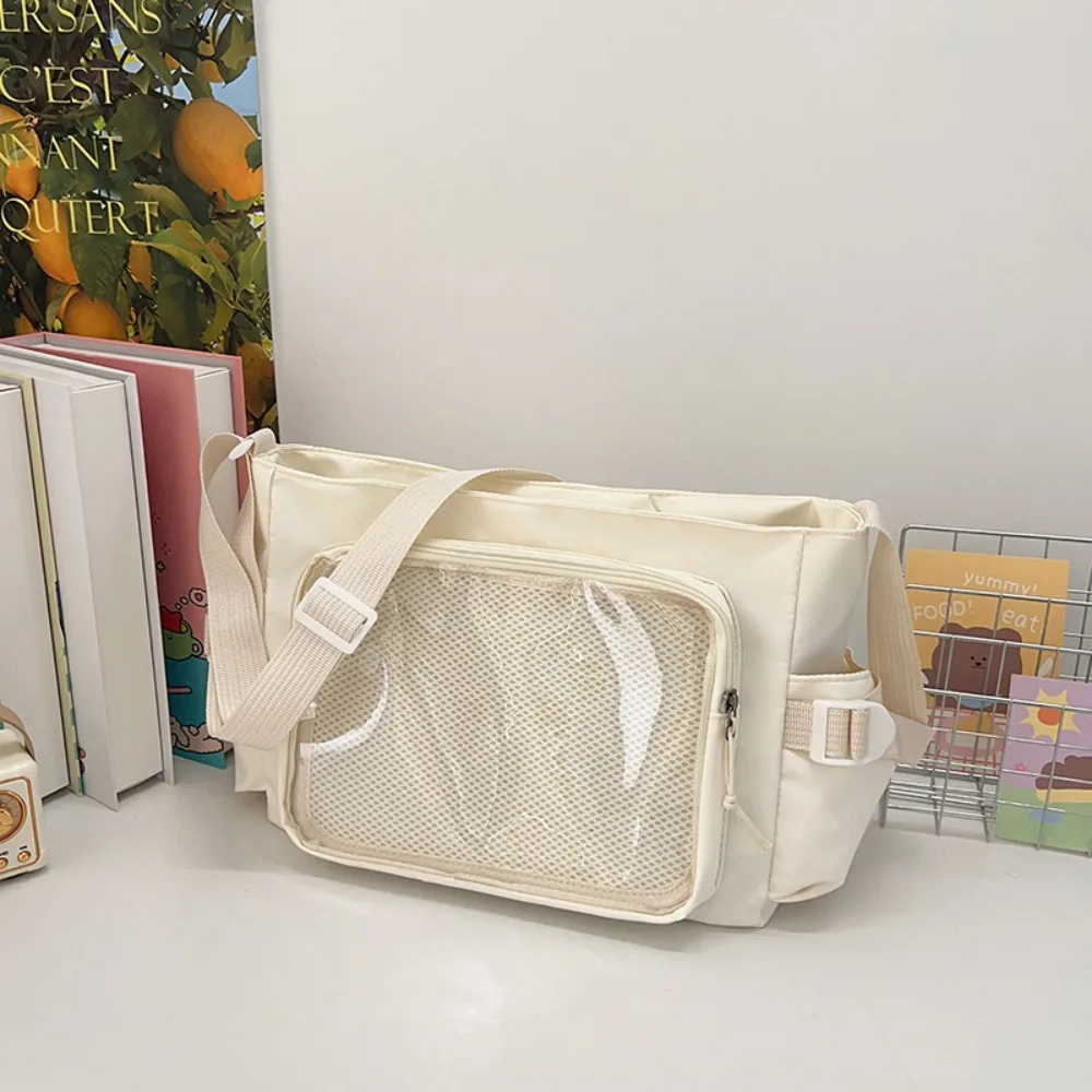 

Sweet Zipper Bag Solid Color Itabag Nylon Idol Merchandise Storage Transparent Bags Wallet Cotton Doll Bag Shoulder Bag Travel