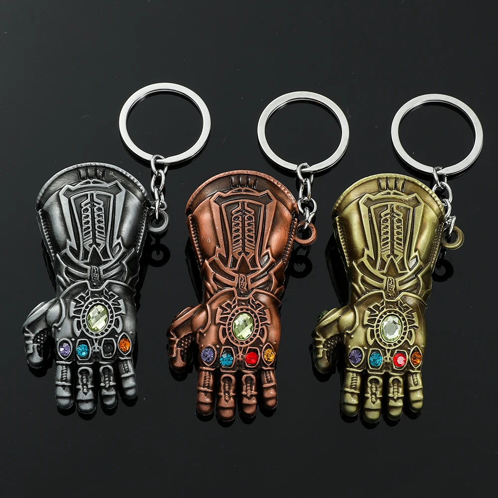 Avengers Thanos Infinity Gauntlet Keychain, Superhero Keyrings, Car Pendant, Key Holder Accessories