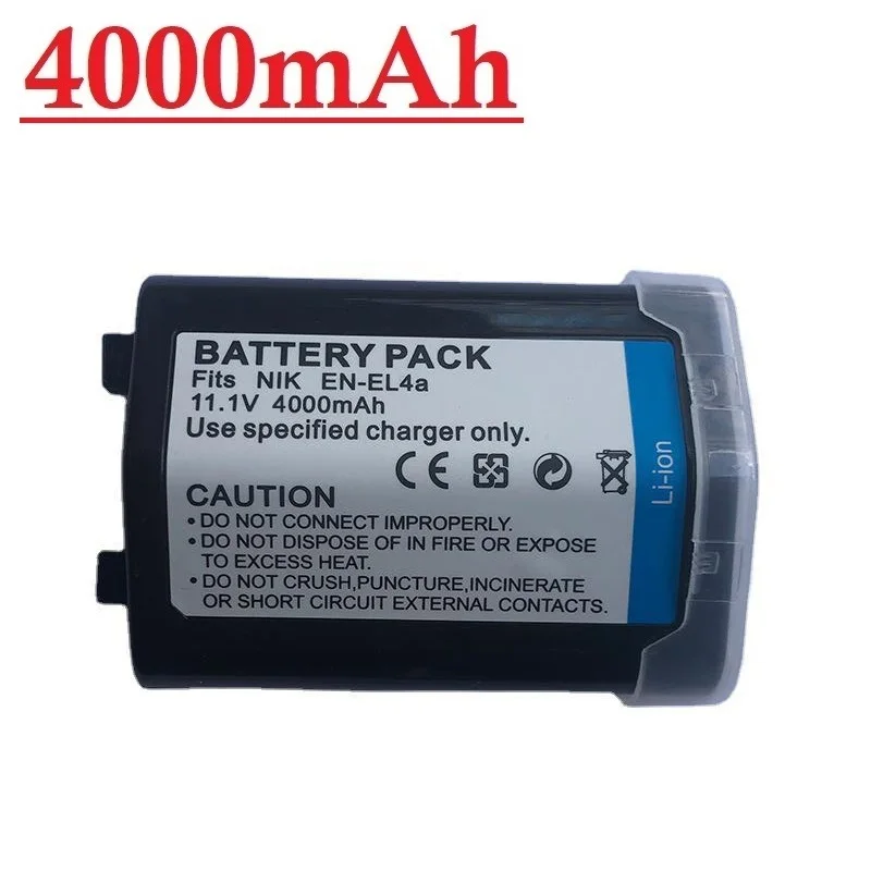 Bateria da câmera para Nikon, 4000mAh, EN-EL4, EL4, EN-EL4A, EL4A, EL4A, D2H, D2HS, D2X, D2Xs, D3, D3S, F6, MH-21, 1Pc