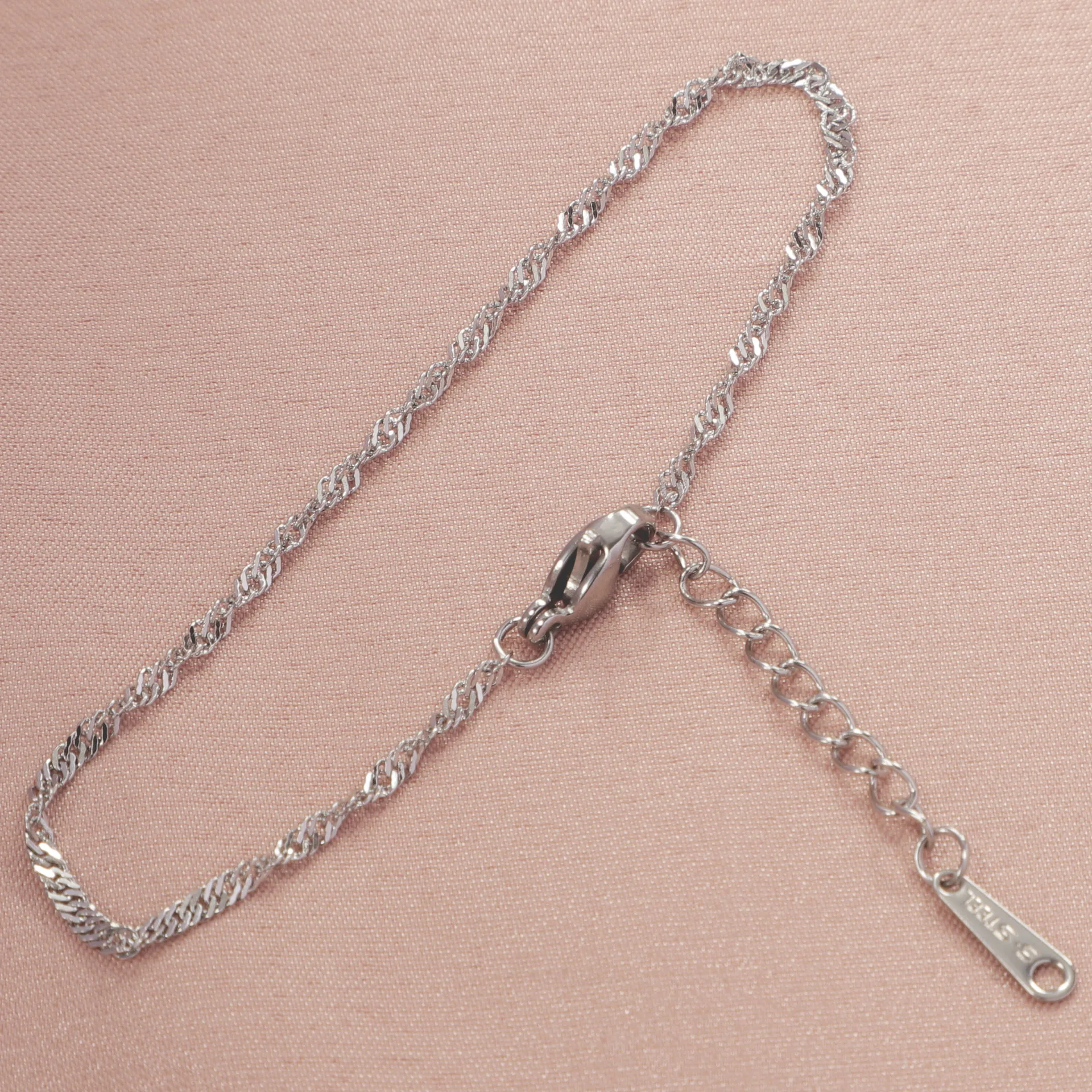 5Pcs 304 Stainless Steel 2mm Wide Wave Chain 16cm 40cm 45cm Long Chain Necklace