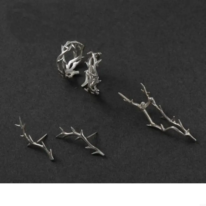 Vine Branch Couple Ring Delicate Finger Ring Adjustable Open Ring Couple Jewelry
