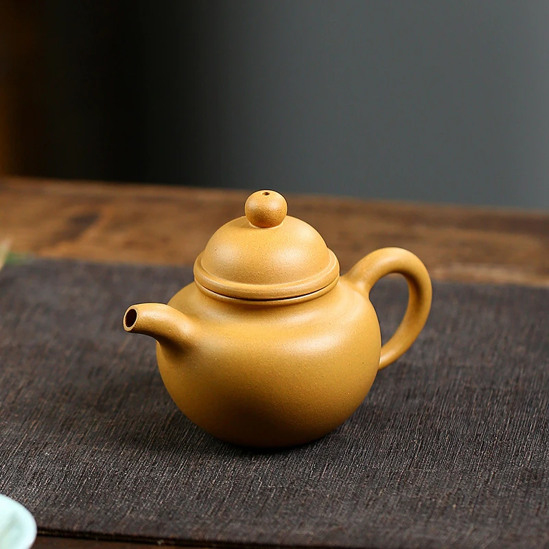 260ML Real Handmade Yixing Kettle Chinese Raw Ore Luxury Clay Teapot Pu\'er Tea Set Spherical Tea Pot Kung Fu Zisha Teaware