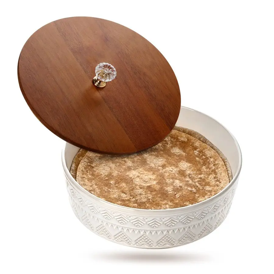 Calentador de Tortillas con Tapa, Soporte para Tortillas de 9 Pulgadas, Calentador Aislado para Pan y Panqueques, Contenedor Grande para Tacos, Roti, Tortillero