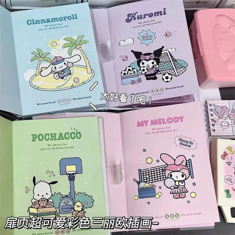 4pcs/lot Sanrio Kuromi Melody Cinnamoroll Notebook Cute Portable Note Book Diary Planner Stationery Gift School Supplies