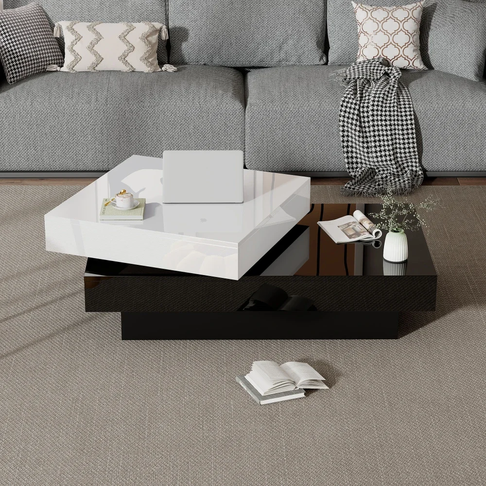 Moderner zylindrischer Couchtisch 360° ° Drehbare Wohnzimmermöbel mit einer Kapazität von 30 kg – Detail 14