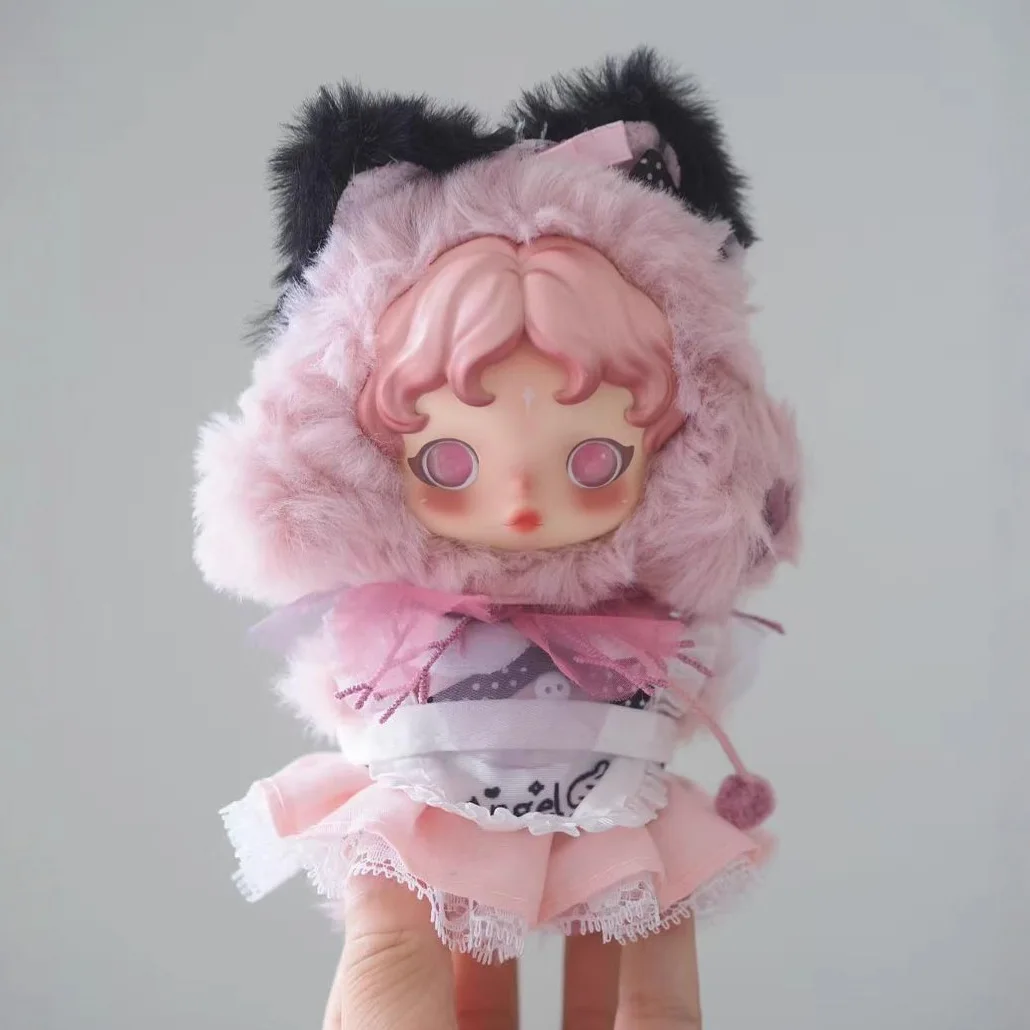New Hot-selling SKULLPANDA Clothes Pink Skirt Suit Creative Cat Ear Headdress Personality Fashion Cute and Exquisite