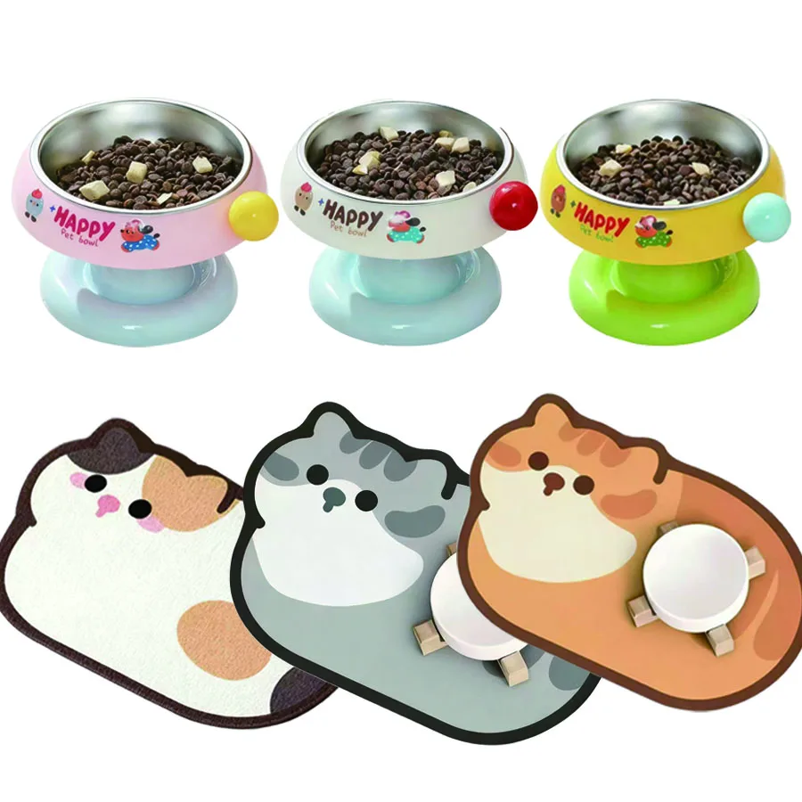 Haustier-Fütterungsmatte, saugfähig, für hohe Füße, mit wasserdichter Gummirückseite, schnell trocknende Wassermatte für Hunde und Katzen
