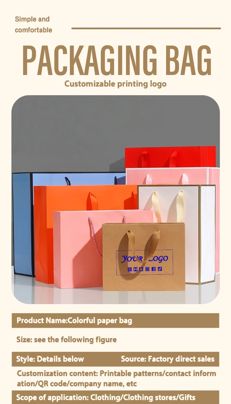 10 Stück Kraftpapier-Tragetaschen, Weihnachtsverpackung, Geschenktüten, Feiertags-Partygeschenke, Tragetaschen für Bekleidungsgeschäfte, Unterstützung für individuelles Logo – Detail 1