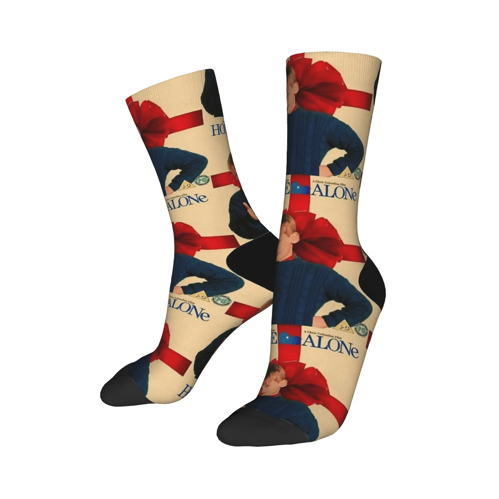 ホームアローン ヴィンテージ映画ソックス グラフィックストッキング 滑り止め付き 女性用 男性用ソックス 高品質 春用 ノベルティ アウトドアソックス