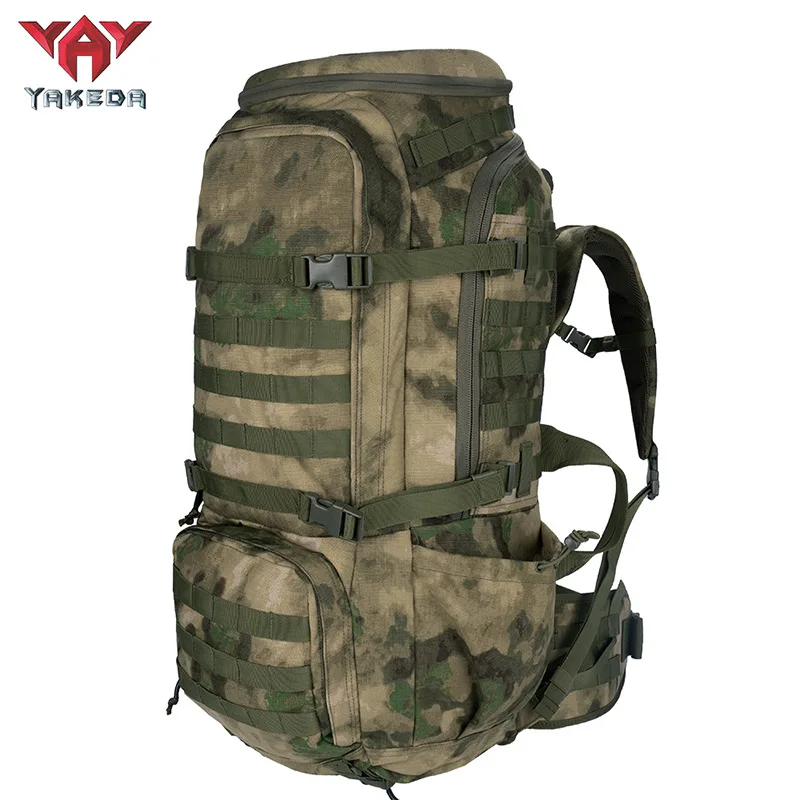 YAKEDA Tactical Backpacks 65L Big Capacity Outdoor Travel Packs 1000D Durable and Breathable Camping Hiking Mountain Bag