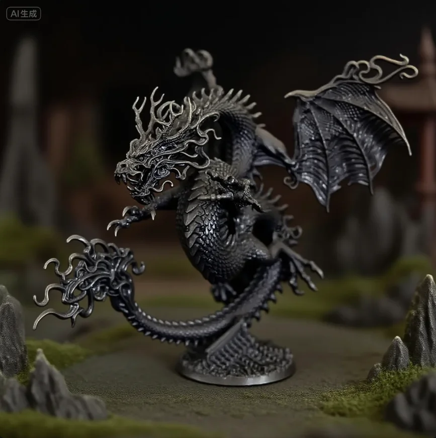 

Overall heights 120mm dragon Resin model colorless and self-assembled A-2014