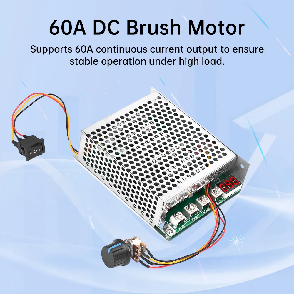 60A DC Bürstenmotor Drehzahlregelung Schalter Drehzahlregler Drehzahlschalter 10-55V Vorwärts/Rückwärts Digitaler Drehzahlmessermotor