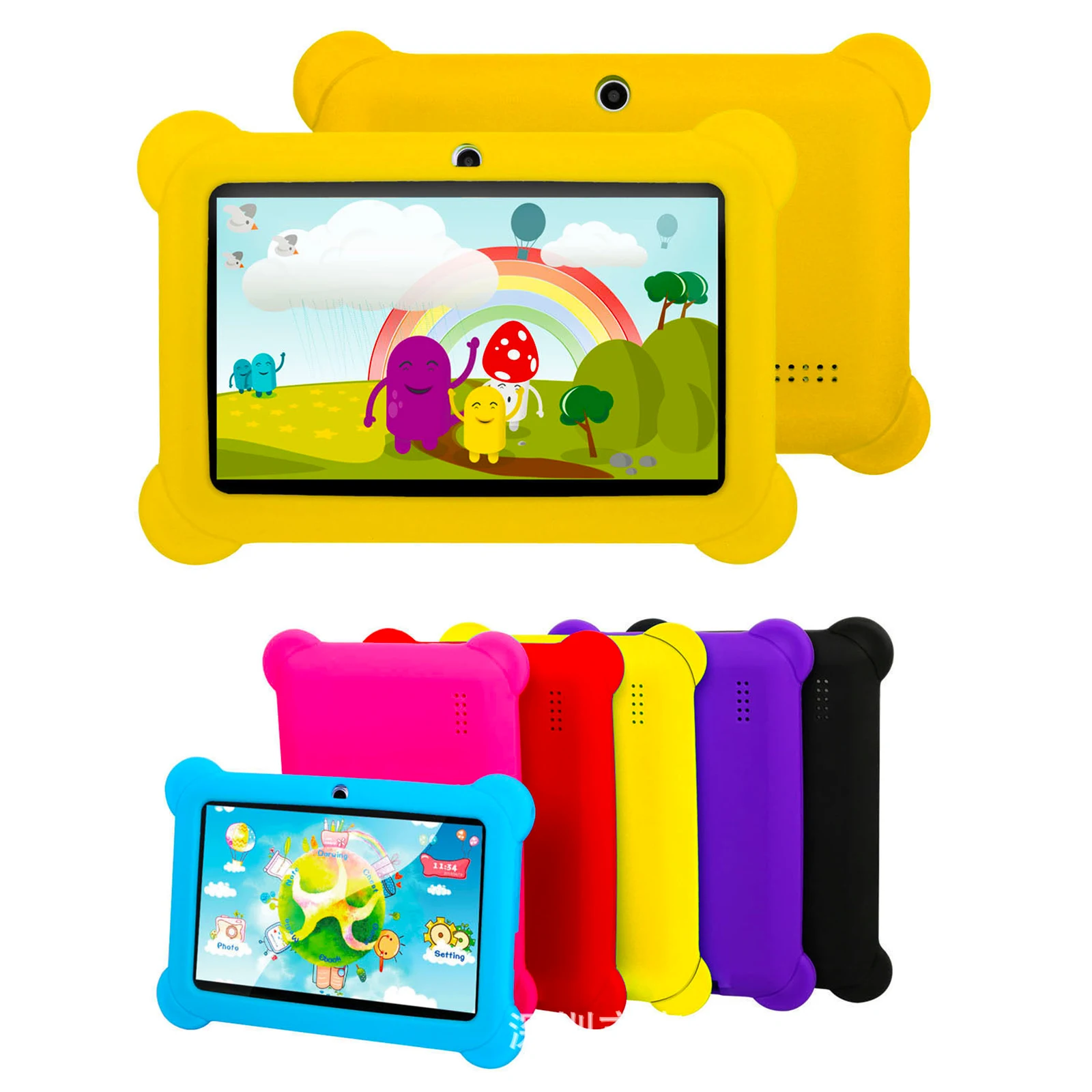 Tablet de aprendizagem para crianças android 14 criança brinquedo educativo presente para crianças hd câmeras duplas 7 Polegada 4gb 128gb crianças tablets pc