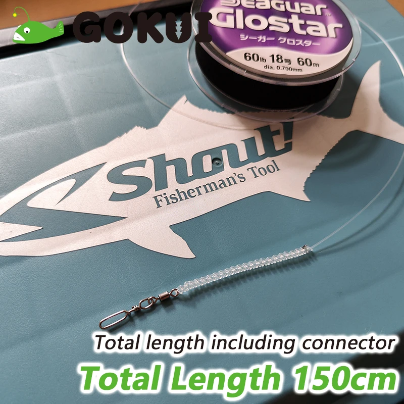 Hand Knitting Anti Cut Leader Line by Seaguar Fluorocarbon Fishing Line with Stainless Snap Connector Fishing Wire Accessories