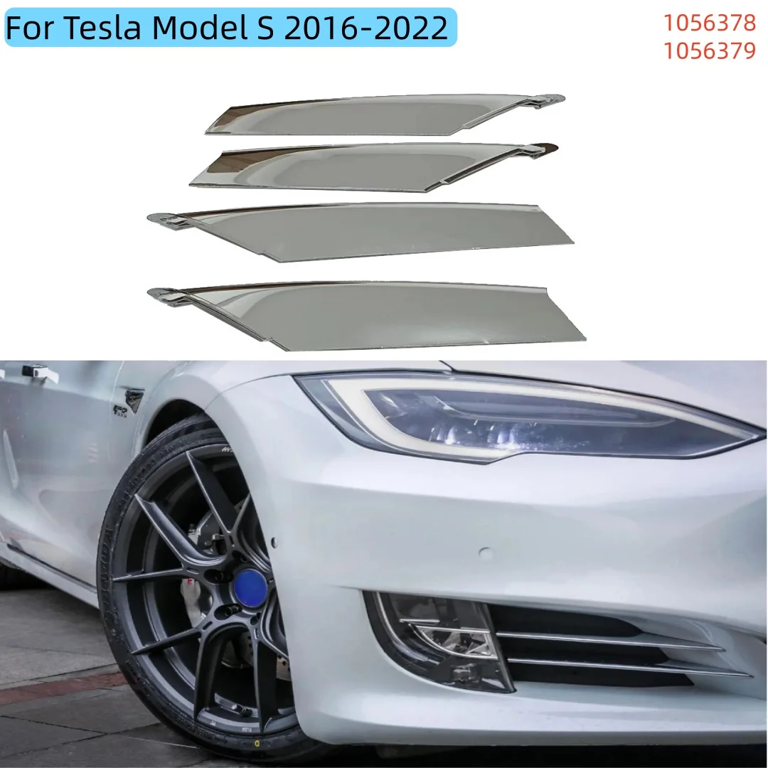 

Хромированная накладка на противотуманную фару переднего бампера для Tesla Model S 2016-2022, номера деталей 1056378, 1056379, хромированная декоративная планка, автозапчасть для замены