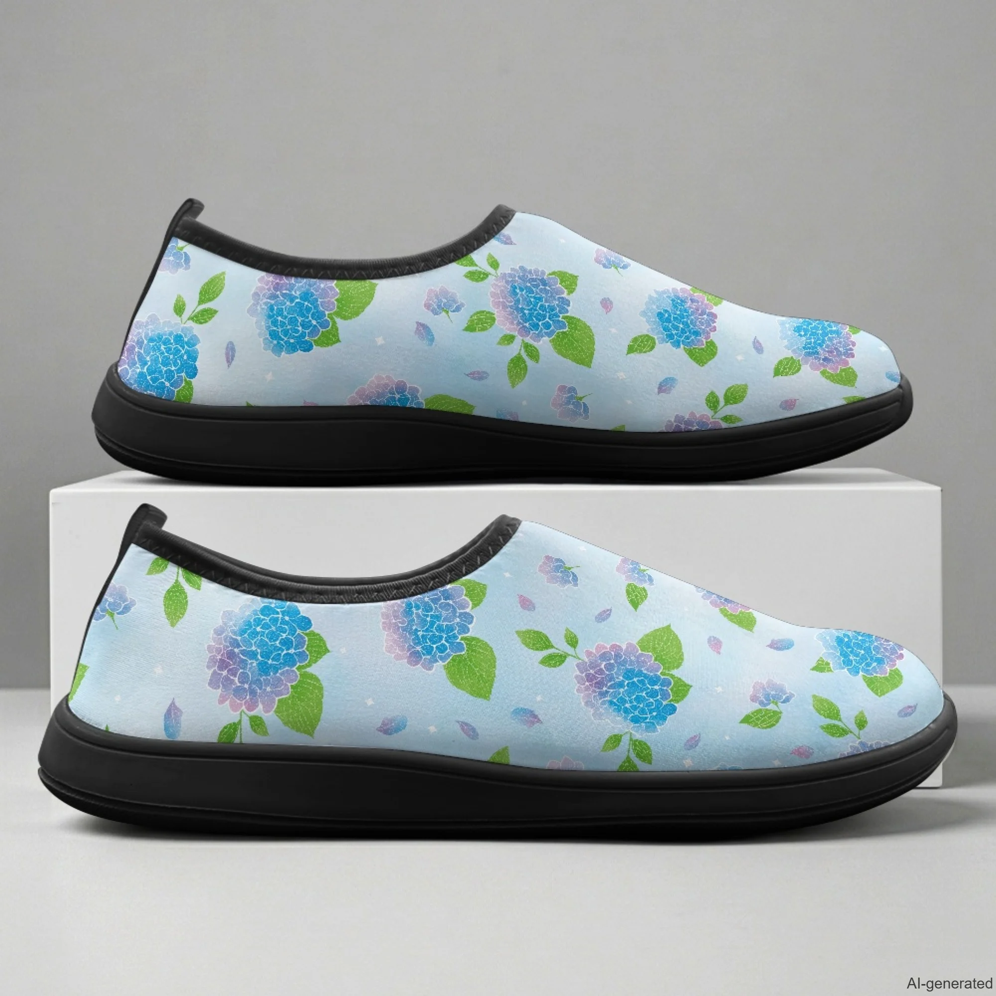 XIXIRIMIDO Slip-on Wide-toed Shoes Comfortable Shoes for Walking Breathable Walking Shoes Nursing Sneakers for Woman Flower