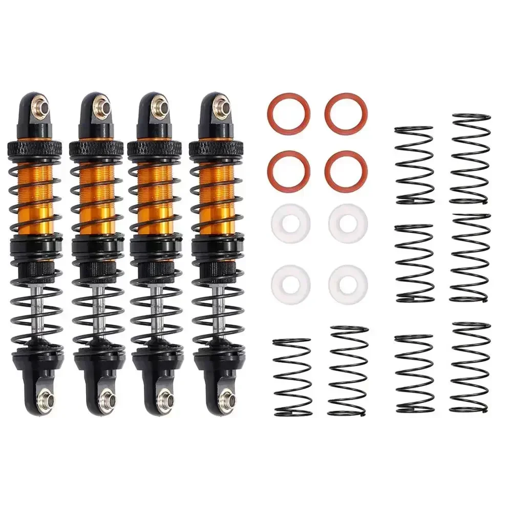 Amortecedor de suspensão de óleo de metal, 4 unidades, rocha, 70mm 80mm 90mm 100mm 110mm 120mm para scx10 d90 wraith TRX-4 90046 rc carro