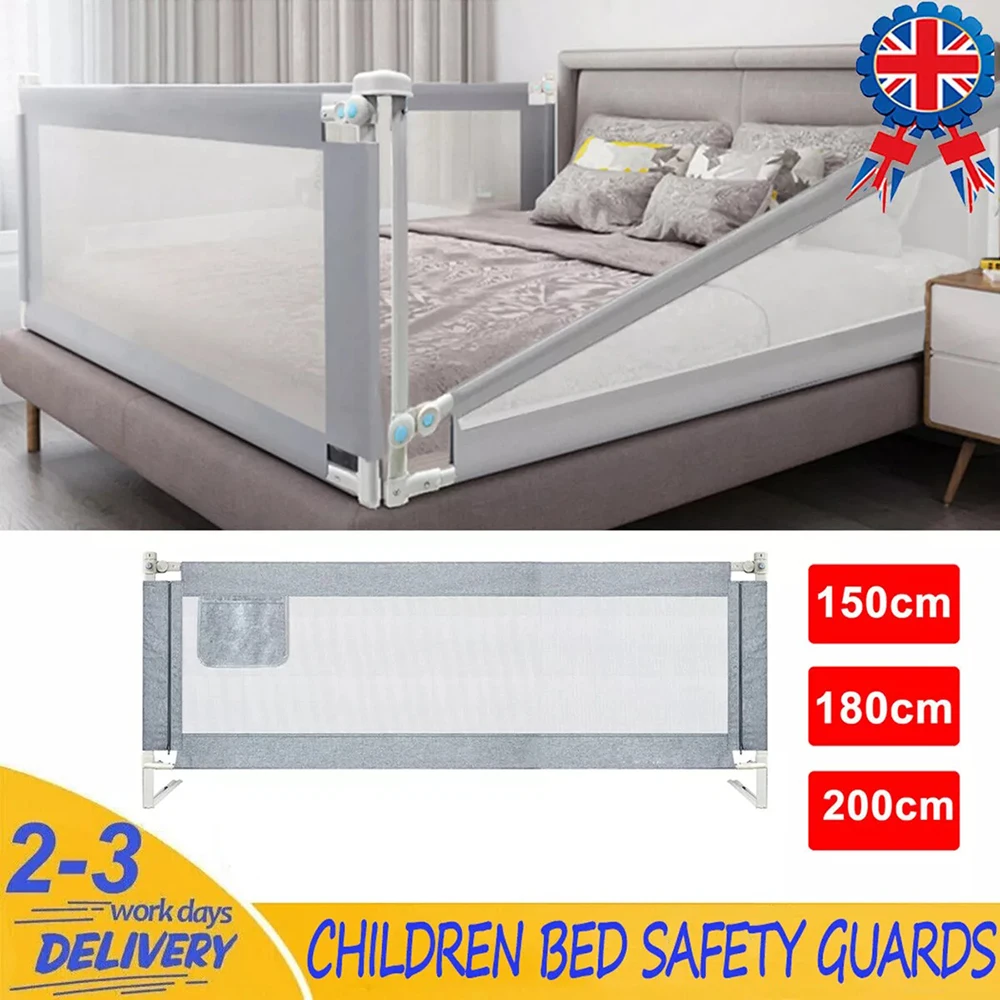 150/190/200 cm Toddler Bed Rail Safety Guards Baby Protection Adjustable Height