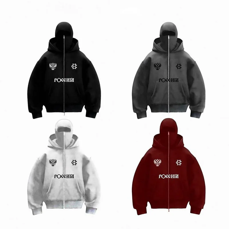 Y2K new fashion Double hoodie design Hoodie Jacket Hip Hop street zipper hoodie for men Gothic Harajuku sweatshirt for women