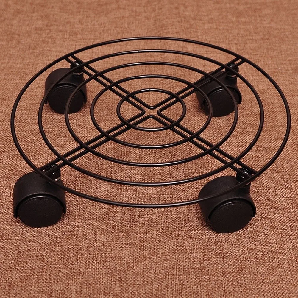 2 Pack Metal Plant Caddy with Smooth Rolling Wheels for Moving Potted Plants Garden Containers Indoors Outdoors