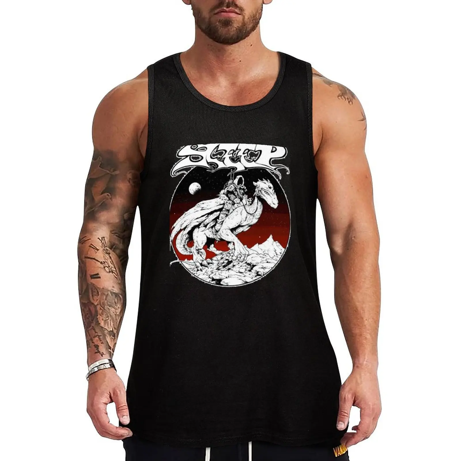 Classic Sleep Band Tank Top Art Print Tank Top Creative Graphic Sleeveless Shirt