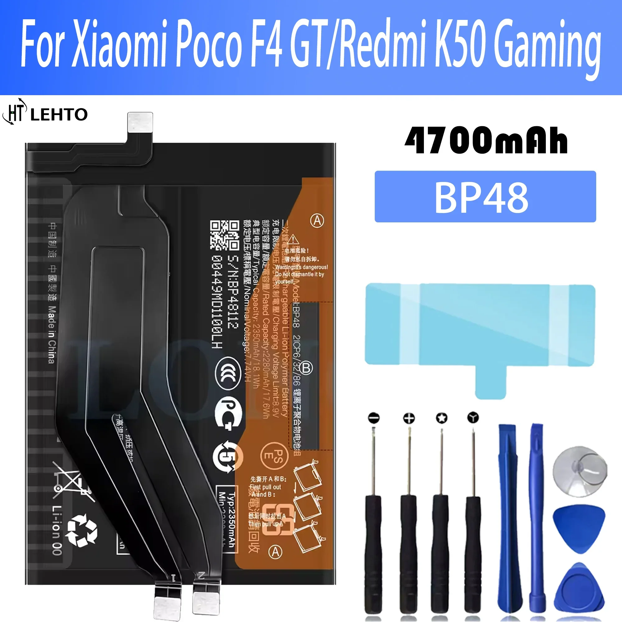 100% New Original Battery BP48  For Redmi K50/Poco F4 GT/Redmi K50 Gaming  Battery + Free Tools