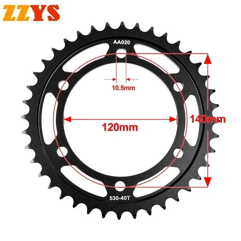 530 40T Tooth Motorcycle Rear Sprocket Gear Star Wheel Cam Pinion For Kawasaki Road ZX600 ZX600D ZX 6 Ninja 600 ZX-6 ZX6 90-93