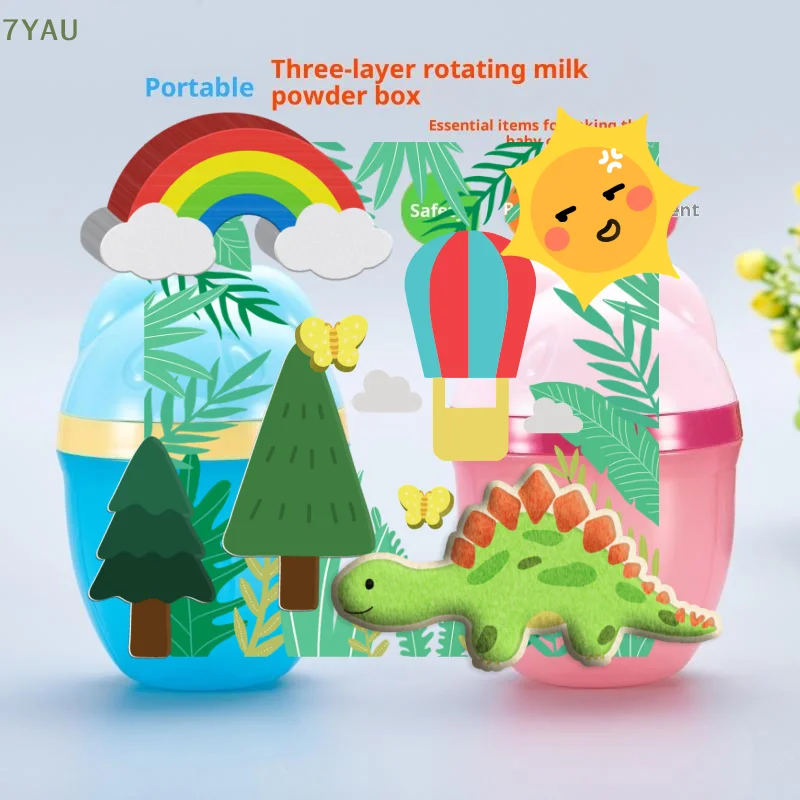 

Three-Layer Portable Container Storage Box For Newborns With Three Rotating Compartments