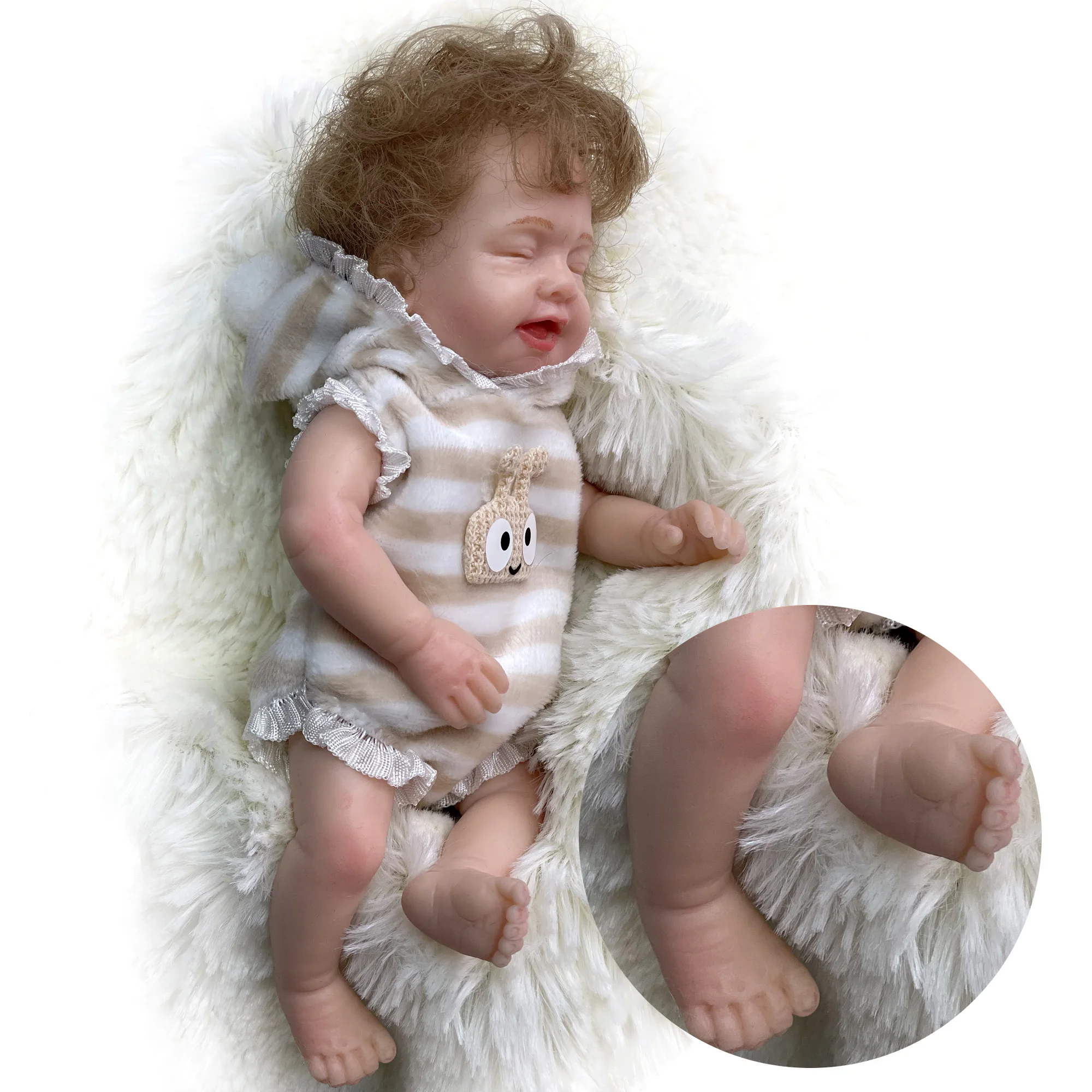 Anjo Doll 6 Cal miękkie stałe silikonowe Reborn Doll Mini Palm śliczne sen Bebe Reborn Doll zestawy peборн Bebê Reborn кукла пеборн