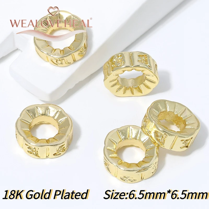 18K vergoldete Messing-Distanzperlen, Trennperlen, runde Perlen für DIY-Armbänder, Halsketten, Schmuckherstellungszubehör – Detail 22
