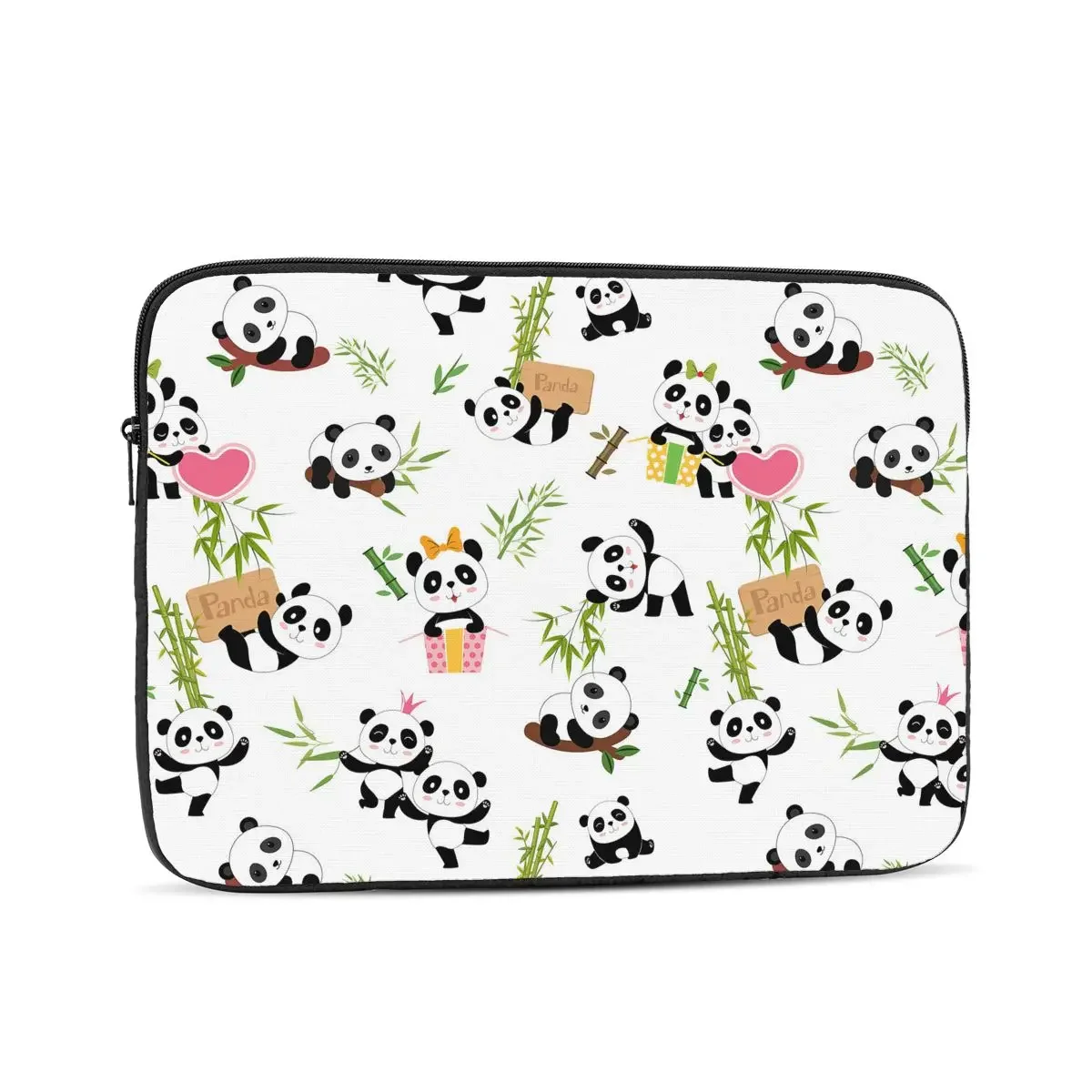 Tas Laptop ipad komputer motif Panda, kantung pelindung portabel penutup Fundas 17 15 13 12 10 inci