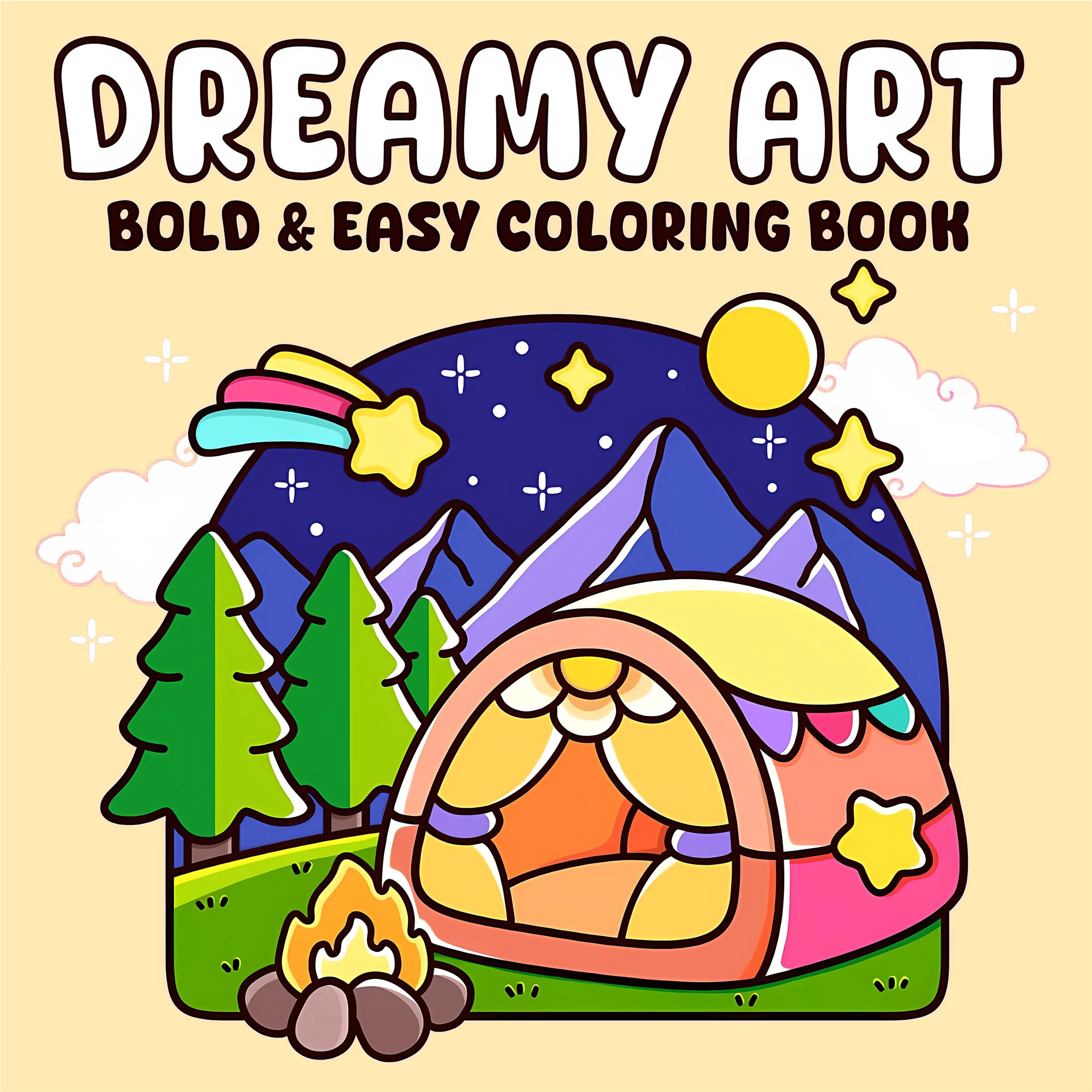 DREAMY ART Bold-easy Patterns Coloring Book for Adults Cute Drawing Book Perfect Gift for Party and Birthday