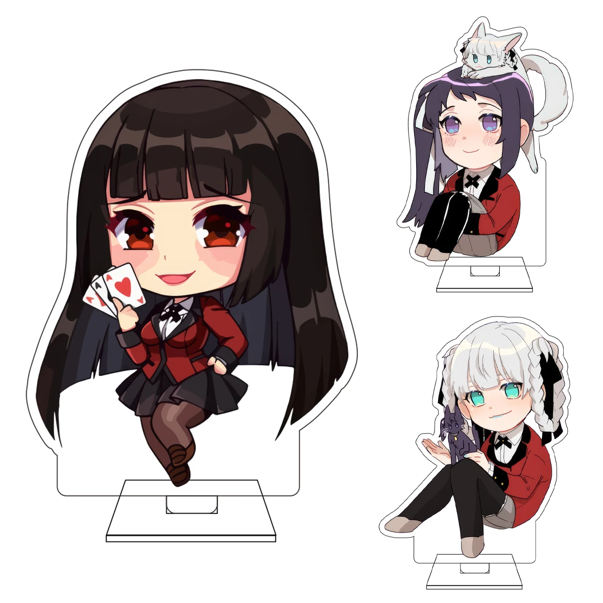 10CM Anime Kakegurui Cosplay Niedliche Acryl-Figur Standfigur Saotome Meari Jabami Yumeko Ornamente Geschenke