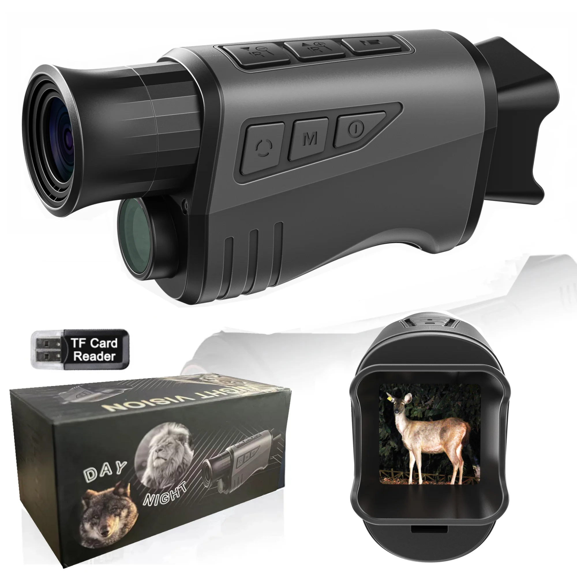 1080P HD Monoculaire nachtzichtcamera Infraroodcamera 16X digitale zoom 300m buitenjachttelescoop voor zoektochten in volledige duisternis