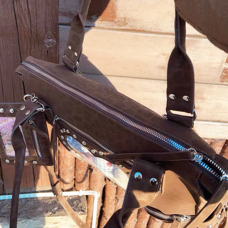 حقائب توت من جلد الغزال الصناعي للدراجات النارية والدراجات النارية للنساء حقائب يد ومحافظ فاخرة بتصميم جديد لعام 2026 بزخارف من جلد البولي يوريثان مع جيب للبطاقات وحقيبة كتف Y2K تحت الإبط جودة عالية ًالشحن مجانا وصول ا #5