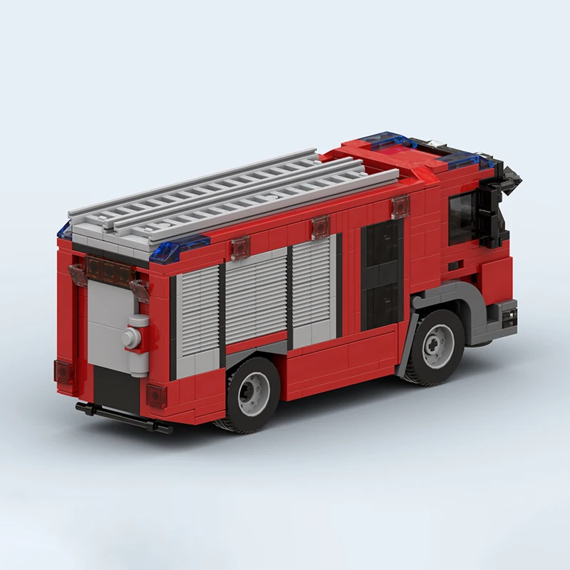 City Series MOC New Fire Engine 582PCS Building Block Model Kits DIY Parts Assembling Display Toy Bricks Children Christmas Gift